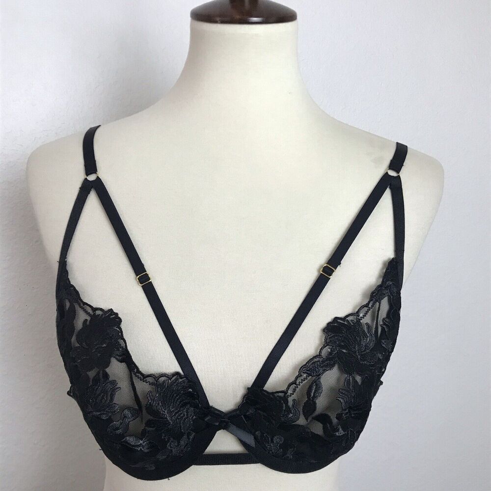 Hustler Bra Push Up Floral Romantic Gothic Whimsigoth Witchy Victorian Lingerie